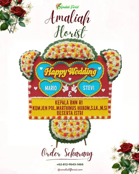 Papan Bunga Pernikahan Darat